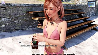 Animated cougar plays PC games with a young beauty