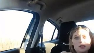 Car Sex With a Busty MILF Caught on Webcam