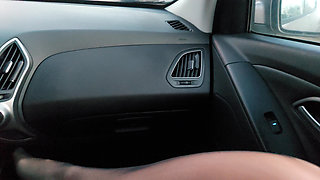 Hot Mature Stepmom in Stockings Gives Her Stepson a Footjob in the Car, in Public, While He Drives