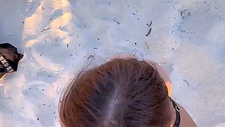 Sarah Henderson Blows a Cock In Public Beach