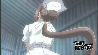 Beautiful nurse gets nailed by her hentai doctor right at the bus stop