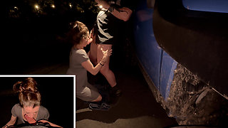 Roadside Quickie Public Deepthroat Whore Wife