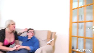 Oldnanny Blonde Granny Seduction With Two Young Guys Threesome
