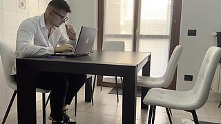 Secretary Masturbates at Work but Is Seen by Her Boss