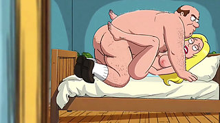 Cuckold Husband Is Furious That His Wife Is Cheating with Her Lover. Cartoon