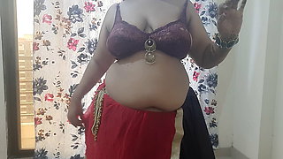 horny indian naughty bride getting ready for her suhaagrat