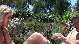 Busty Blonde MILF Rides Hard Cock Outdoors Passionately
