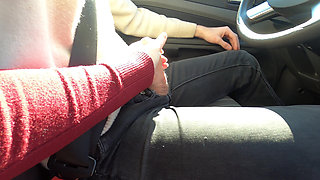 Wife Wants to Fuck in the Car and Rides My Hard Cock for a Nice and Wet Creampie