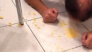 Lunch Humiliation Submissive Slave Eats off Floor
