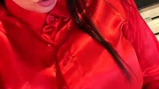 Busty brunette solo masturbation