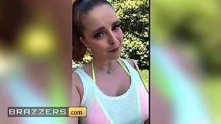 Brazzers - sexy Codi Vore gets caught outside and charms her way thru the grief
