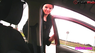 Nyllady's Revving in Black Ballet Flats and Nude Sheer Pantyhose