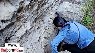 Nasty amateur porn Thai mom humped in a cave