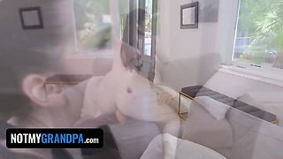 Step-grandpa's huge huge cock makes his innocent step-grand-daughter groan!!! - teamskeet