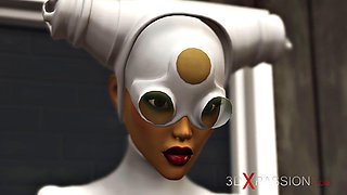 I Want Your Dick! Sexy Busty Ebony In Restraints Gets Fucked Rough By A Hot Futa