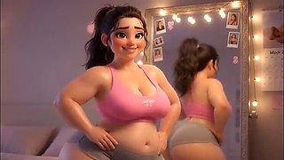 Chubby No More! Her Curvy Slutty Transformation – Big Tits Cowgirl Tease