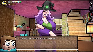 Wild fuck-fest with a Minecraft witch and her jizz potion in hornycraft