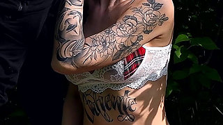 A Student Gave a Blowjob to a Stranger in a College Park and Received Cum in Her Mouth, Cum Kissing and Cum Swapping