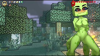 Horny anime creeper from Minecraft ready for some naughty fun