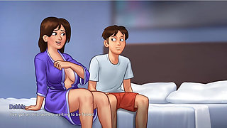 Summertime Saga - Debbie Scenes in Laundry and Getting Massage