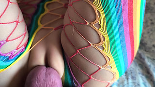 Step sister dressed in sexy costume and I tease her pussy