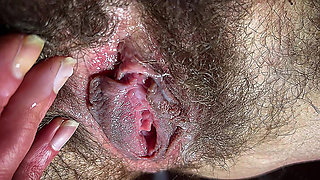 Hot Stepmom Plays with Her Dirty and Hairy Close-up