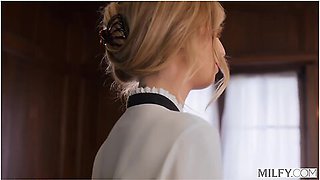 Fit Blonde Teacher Millie Keeps Bad Boy