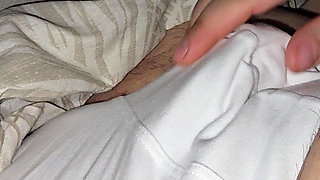 Step mom hand slip under panties and handjob step son dick