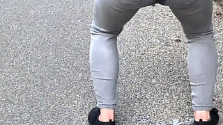 Lost in Holland Wetting Jeans Outdoors