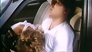 French classic oral action from cute lady in the car