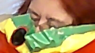 BBW Nurse Vicki Blowing up a Huge Plastic Float That Looks Like a Water Melon Slice