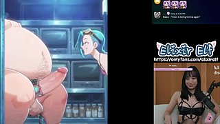 KABOOM! Jinx from Arcane doing some - naughty - stuff to a cock lol