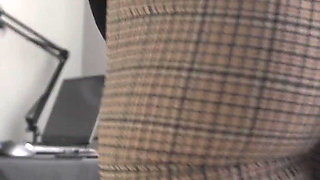 Office Worker Shows off Ass in Super Tight Trousers