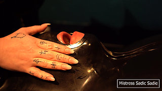 Edging in a Vacuumbed with Electro, Toys Combined with Some Hand Deepthoating and Loads of Spit.