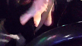 Italian Big Tits MILF Artemisia Love Sexy Car Ride at Night Flashing Her Big Juicy Boobs