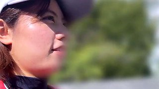 Asian honeys outdoor handjob