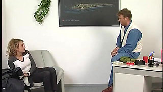 Blonde teen gets pussy fingered in the room full of dildos