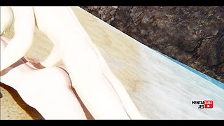 Genshin Impact Hentai - Lumine Is Fucked in the Beach - Asian Japanese Anime Manga Porn