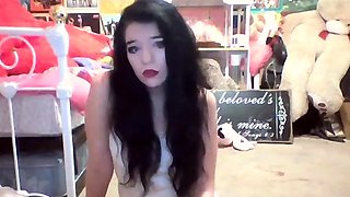 Cute curly brunette solo webcam masturbation