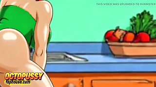 Cartoon Housewife Octopussy Gets Anal Pounded in Kitchen