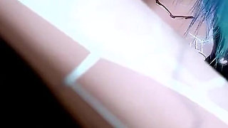 Fucking a Hot Blue Sex Bot in the Bus in POV