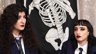 A couple of women are getting fucked in a parody