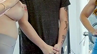 Lucky Stepson Gets to Slide His Cock Between His Stepmom and Stepaunt's Boobs and Pound Them Deep