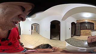 Female executive sucks off and has sex with a client in an empty house.
