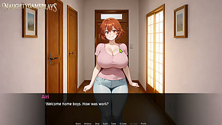 housewife being a slut and sucking two cocks at the same time - Help! I Married a Slut! Part 14 By Creamy Games