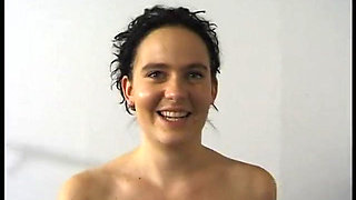 Busty brunette chick gets banged at the casting