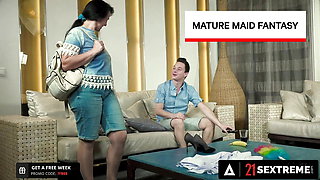 21 SEXTREME - Sexy Granny Maid Cleans Apartment And... Cocks