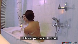 Daphne Angel & Kira Zen in Bubble Bath and Pussy Licking Fun - GirlfriendsXXX