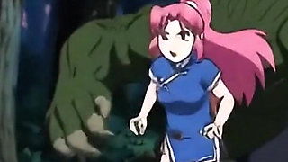 He Found a Big-dicked Monster in the Woods and Tried to Run Away, but Ended up Sitting on the Huge Green Dick.