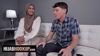Watch Rion King & Sophia Leone's natural tits bounce as they get naughty with a hijab-wearing student in a wild Hijab hookup
